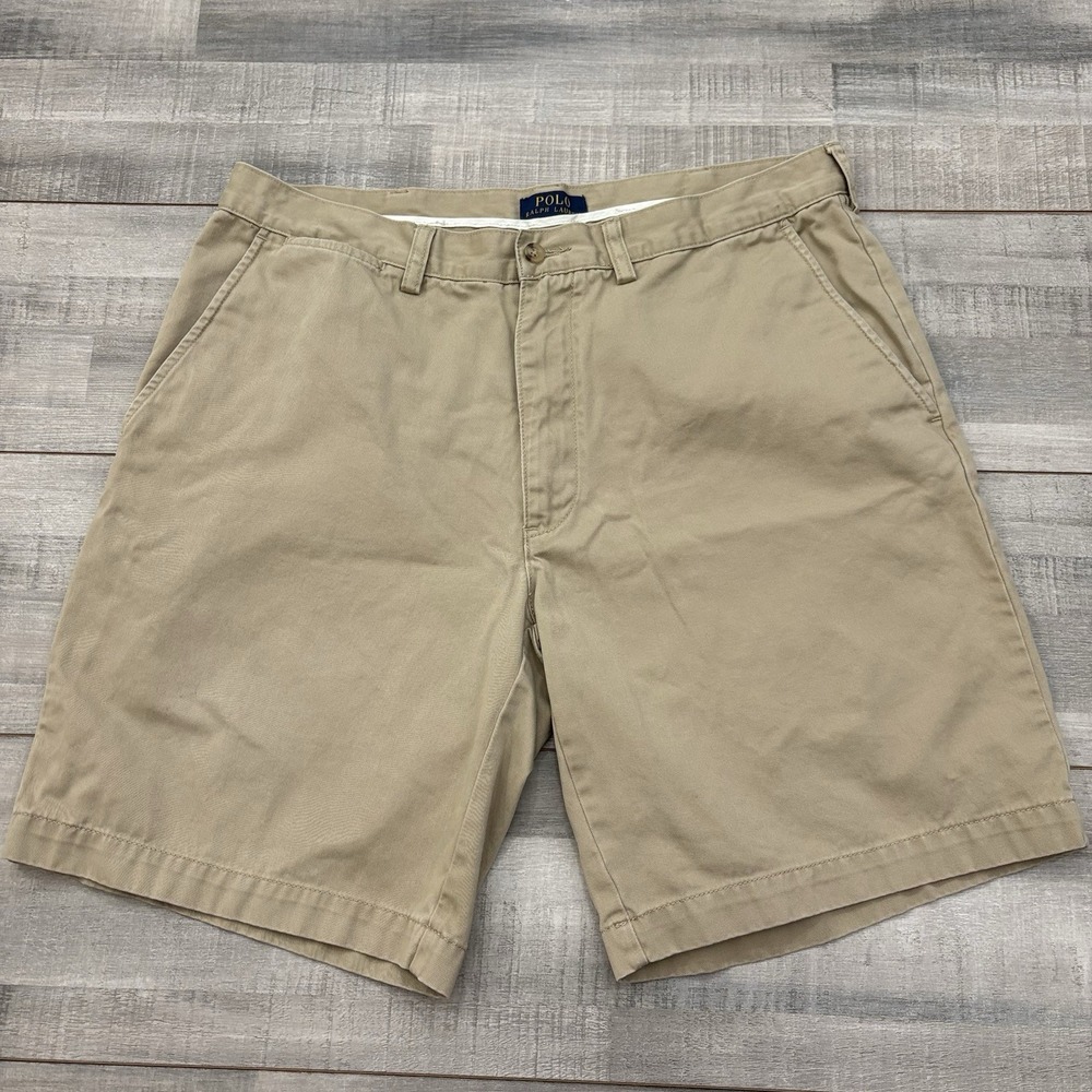 Polo Ralph Lauren Men’s Beige Regular Fit Chino Shorts Size 35 Cotton 9” Inseam